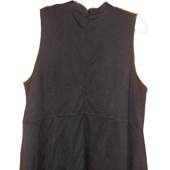 Eloquii studio black sleeveless high front slit stretch long dress plus size 24 - Picture 4 of 6